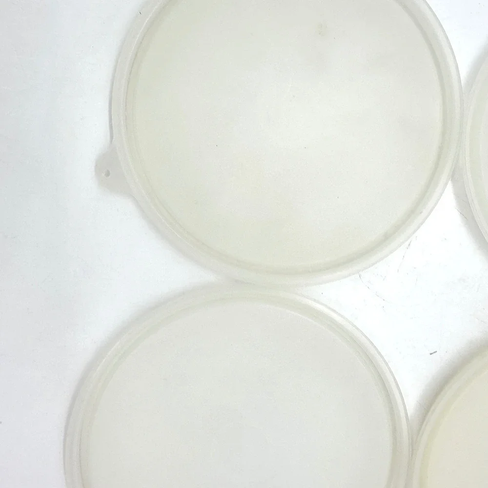 Tupperware Replacement Lids 4 Pack 800-48 Sheer White Round Plastic Vintage